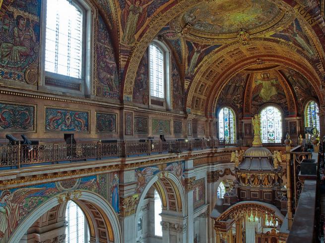 the quire mosaics with light coming through windows