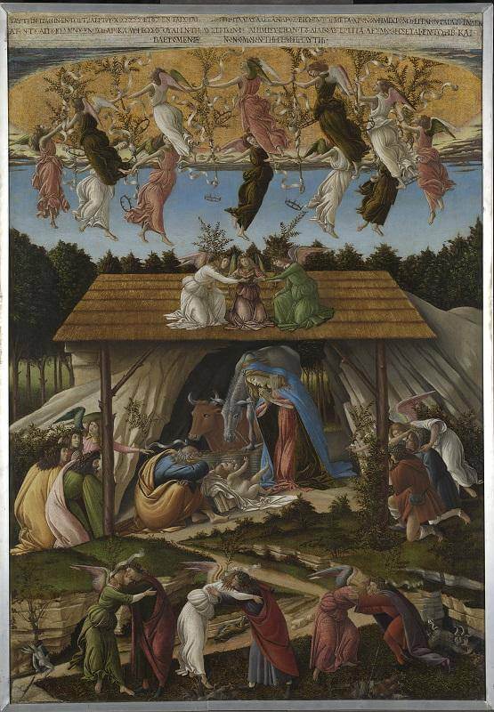 A photo of a painting - Botticelli’s Mystic Nativity 