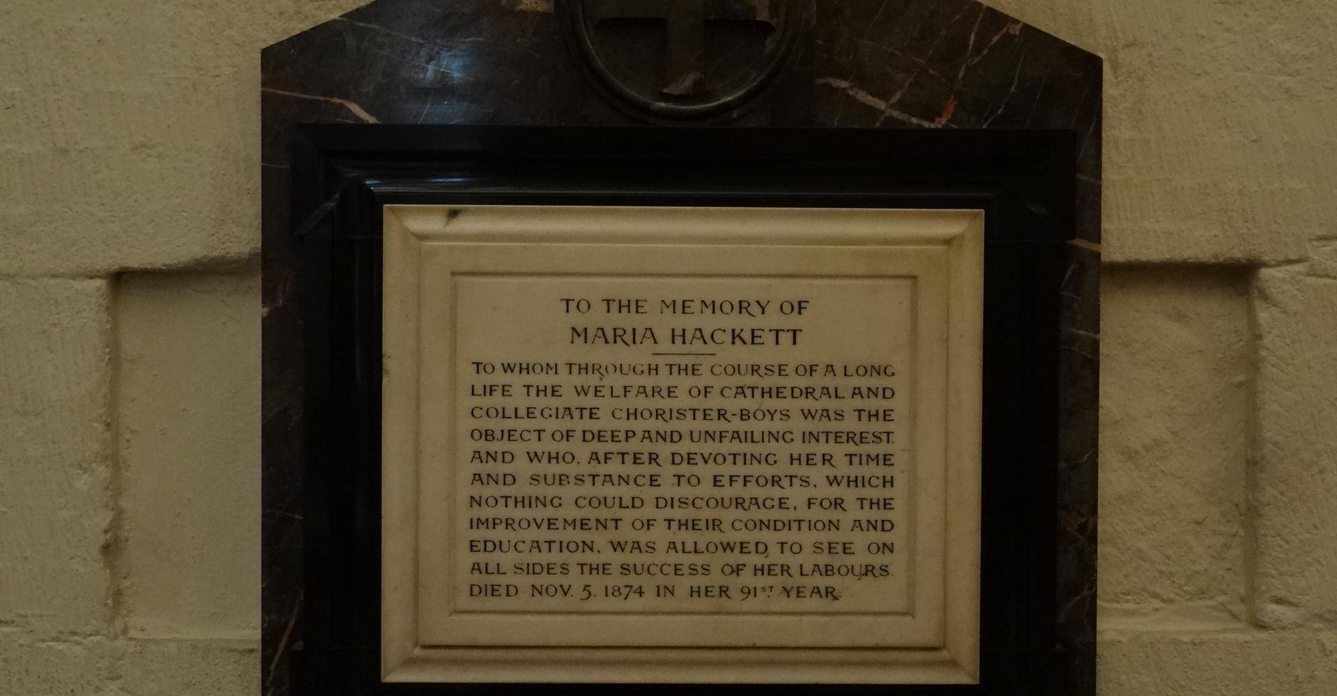 Maria Hackett Memorial