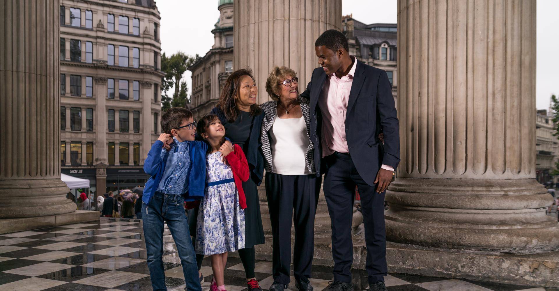 Yodia and her family outside St Paul's