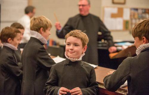 chorister smiling choir music 