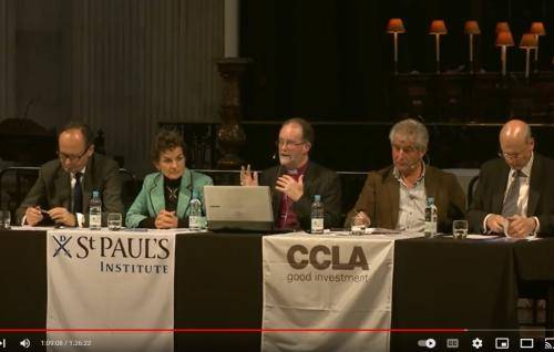 The panel of speakers at St Paul's Cathedral