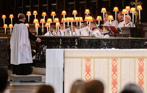 Choir singing Evensong