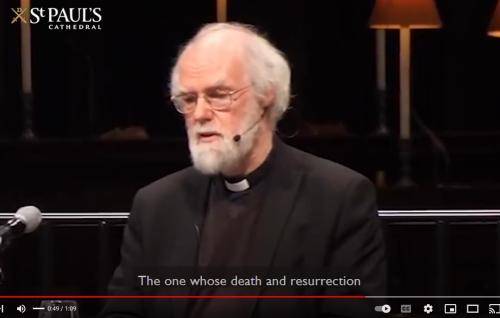 Rowan Williams speaking at St Paul's Cathedral