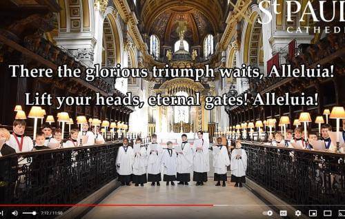 Choristers of St Paul's Cathedral singing in the Quire