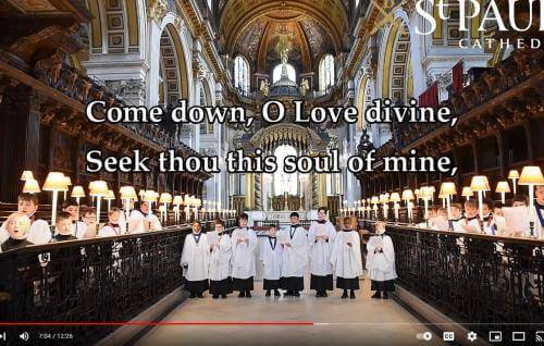 Choristers of St Paul's Cathedral singing in the Quire