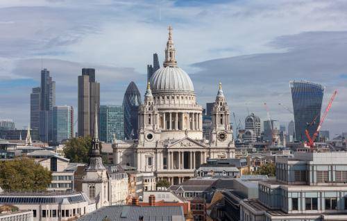 St Paul's on the skyline of the City