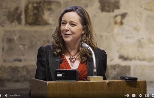 Paula Gooder speaking in the Wren Suite at St Paul's Cathedral